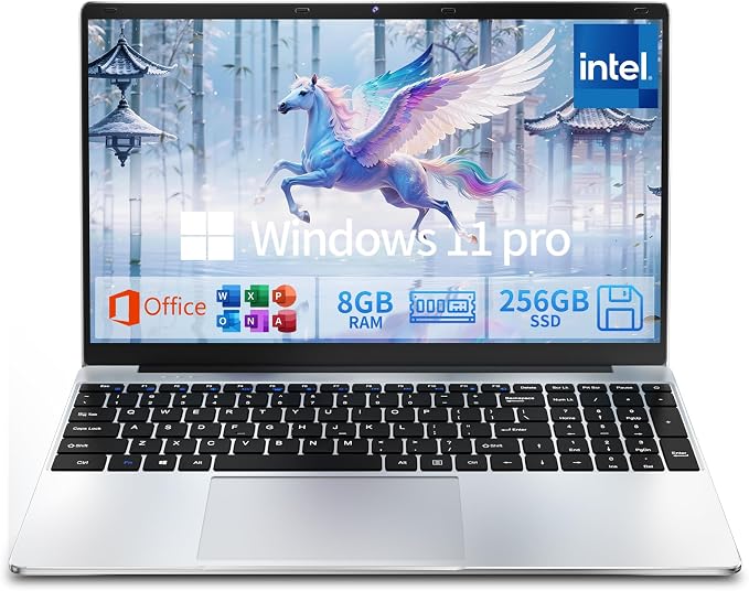 2026 Laptop Computer, 15.6 Inch Windows 11 Pro Laptops with Office 365, 8GB RAM 256GB SSD, Traditional Portable Lap top with Core M3-6Y30 Processor and Built-in Cooling System for Business & Students