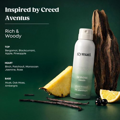 Gymati Natural Deodorant Body Spray - Aluminum-Free, Plant-Based Formula with Aloe & Zinc for Long-Lasting Odor Protection