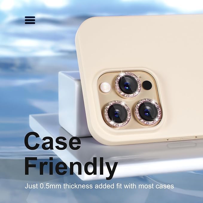 Misea for iPhone 14 Pro/iPhone 14 Pro Max Camera Lens Protector Bling, 9H