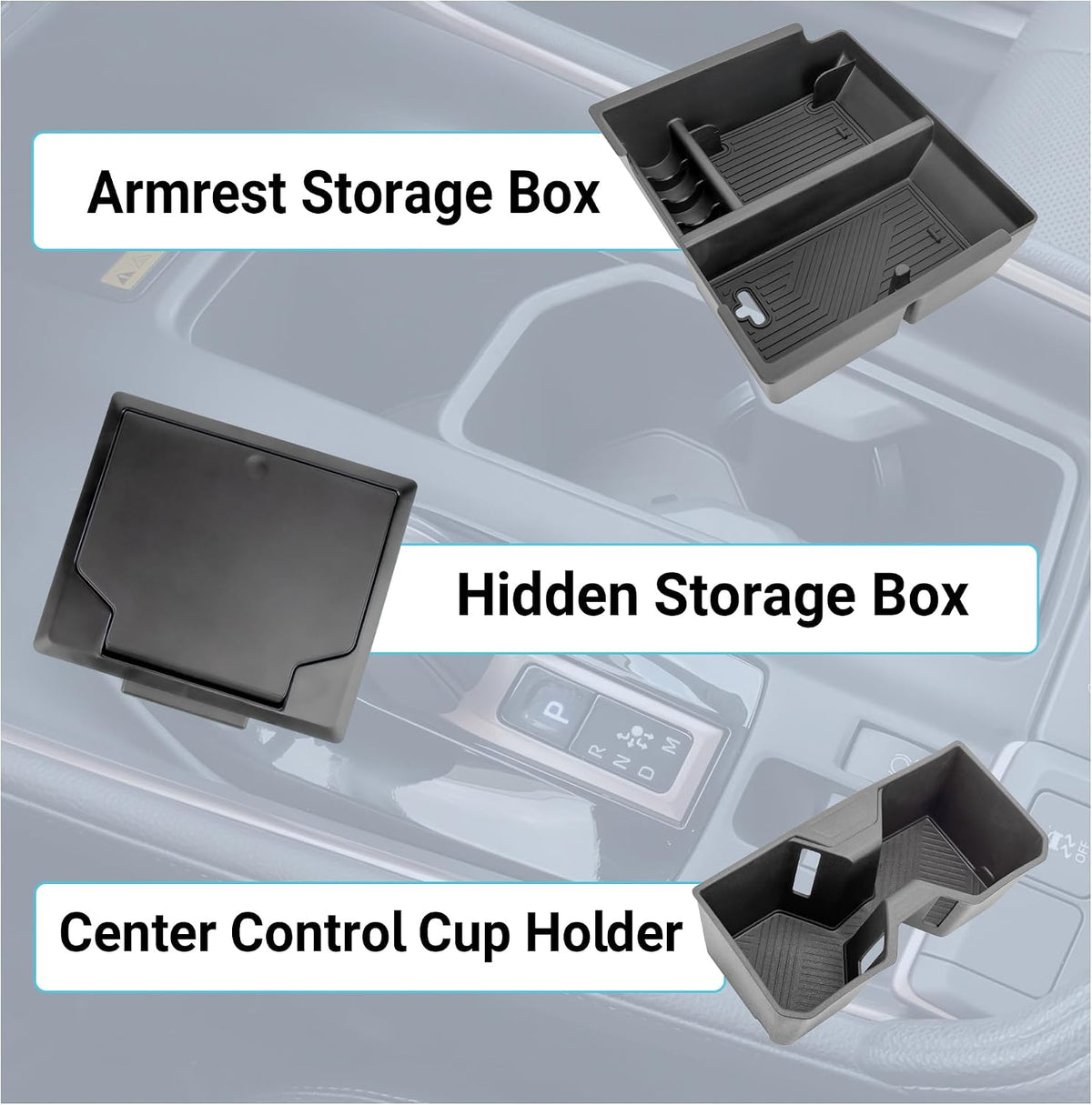 Center Console Organizer Compatible with 2025-2026 Toyota 4Runner (6th Gen) Interior Accessories, Cup Holder, Armrest Organizer Tray and Hidden Storage Box