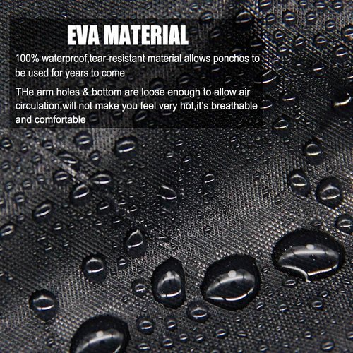 COOY Rain Coats - Reusable EVA Rain Ponchos for Adults | 2-Pack Waterproof Jackets