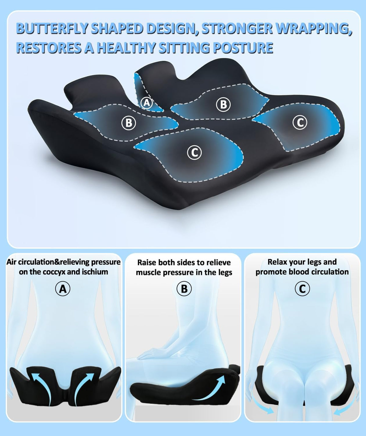 Seat Cushion for Car, Office Chair Cushion for Butt Tailbone Pain Relief