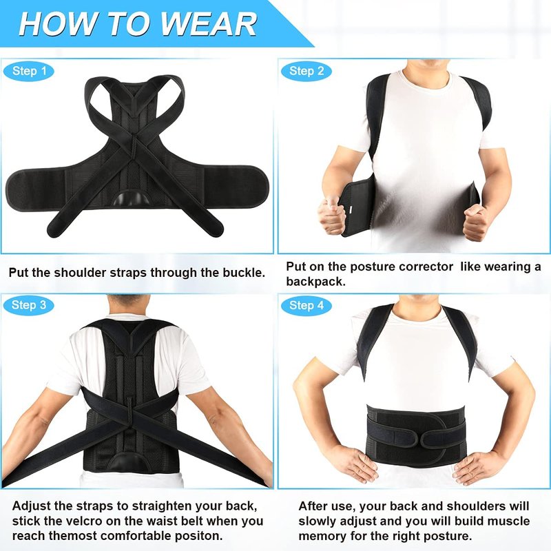 PAZAPO Posture Corrector for Men&Women - Back Brace for Lumbar Support and Upright - Breathable Back Straightener Back,(Medium(29-33 Inches))