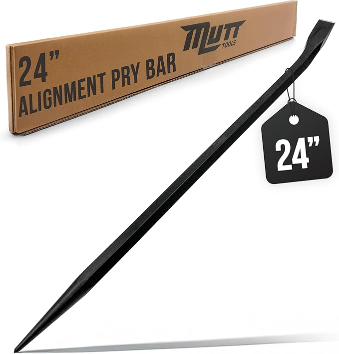 Mutt Tools 24 Inch Heavy Duty Alignment Pry Bar – Professional-Grade Sleever Bar – For Line-Up & Spud Work – Ideal for Ironworkers, Construction, & Industrial Use