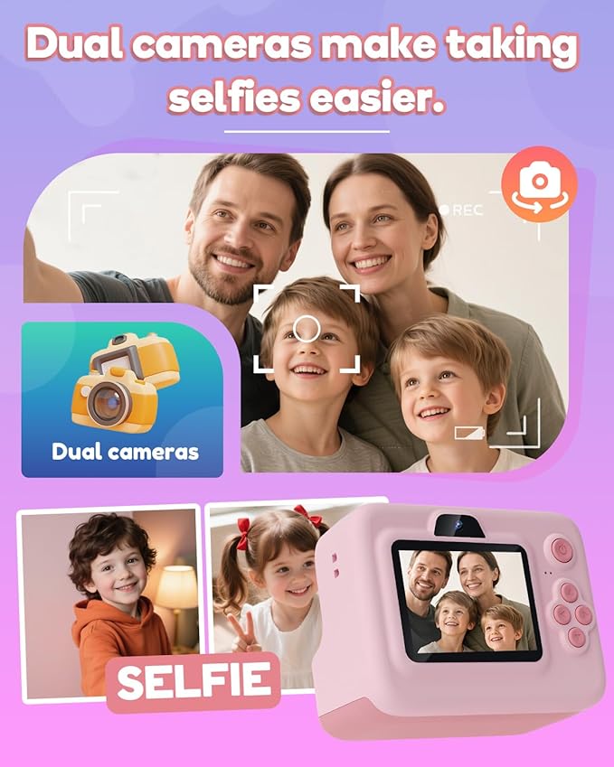 Dylanto Kids Camera Instant Print, 1080P Kids Instant Cameras that Print Photos