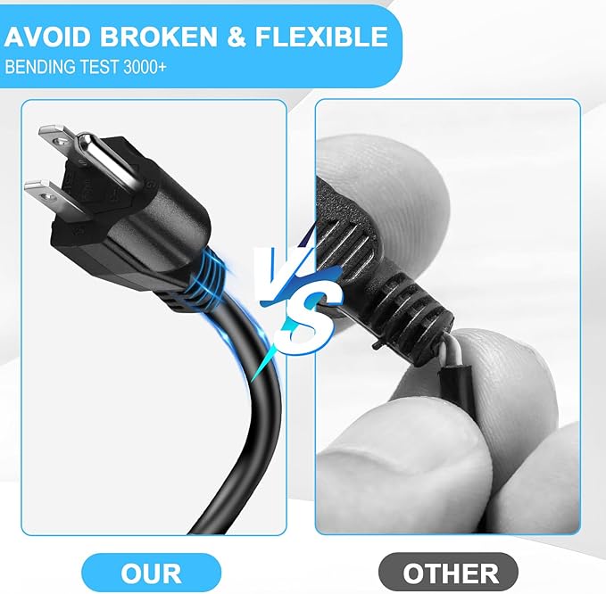 Short Power Extension Cord,16AWG/13A,Outlet Saver, 3 Prong Male Plug to Female Socket Heavy Duty Power Extension Cable (3.3FT/1M)