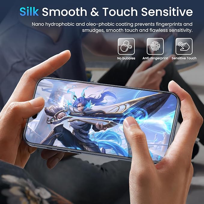 Fotbor [3+3 Pack for iPhone 15 Pro Max Screen Protector