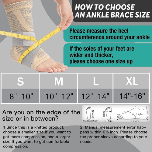 INDEEMAX Ankle Brace - Copper Infused Compression Sleeve for Pain Relief | Skin Silver, Size M