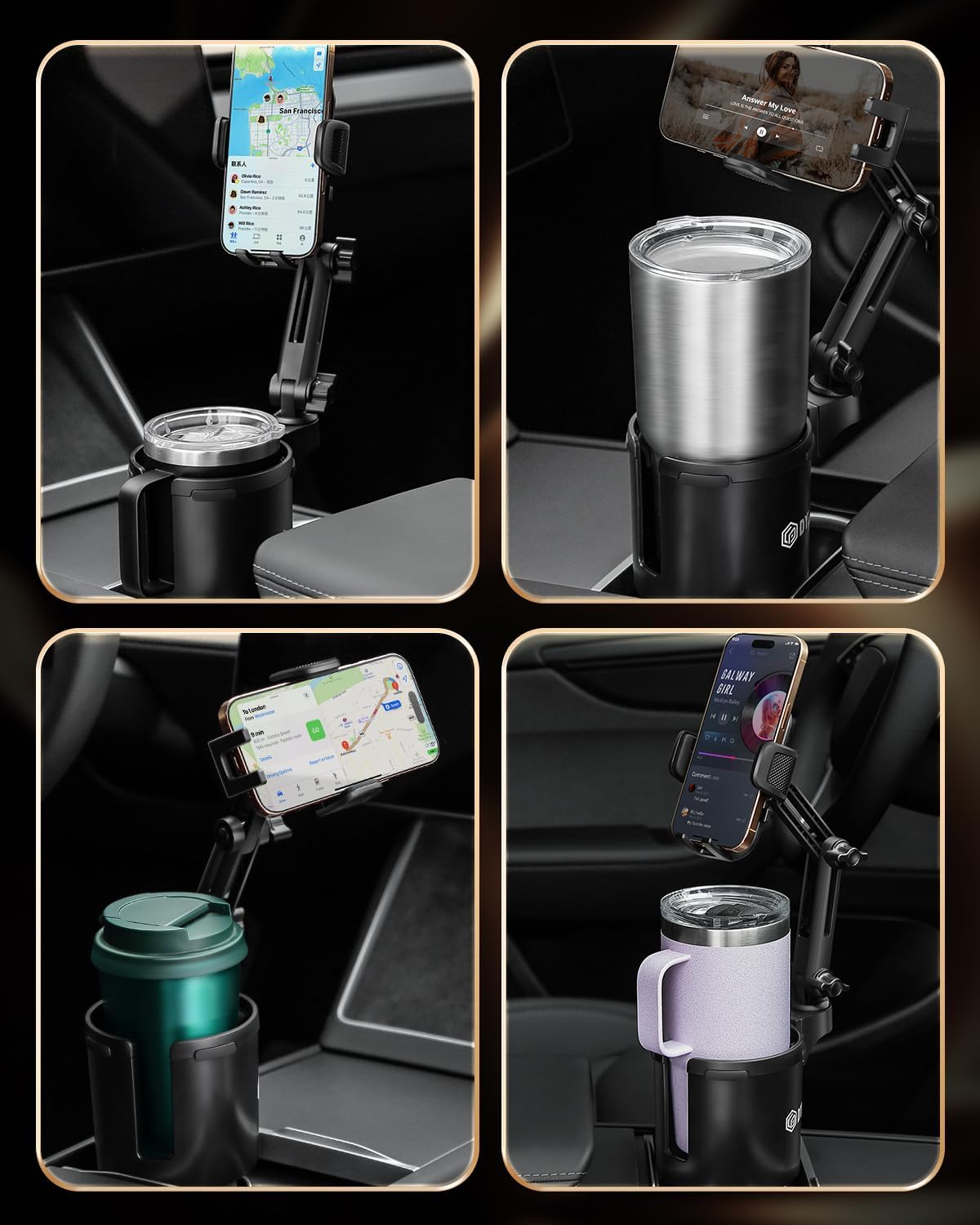 DYLEN Cup Holder Phone Holder for Car, 2 in 1 Cup Holder Phone Mount