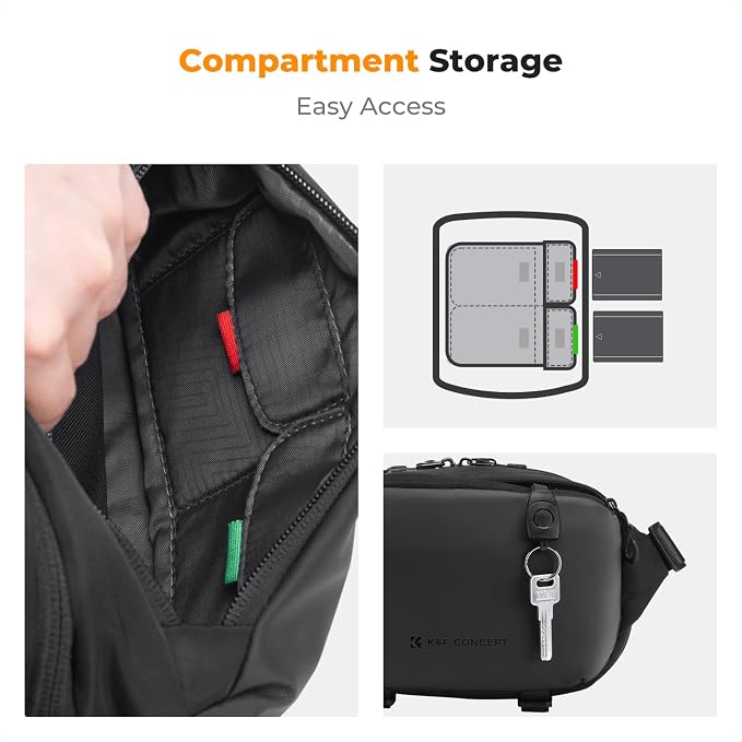 K&F CONCEPT Camera Sling Bag Crossbody Bag Waterproof Camera Shoulder Backpack