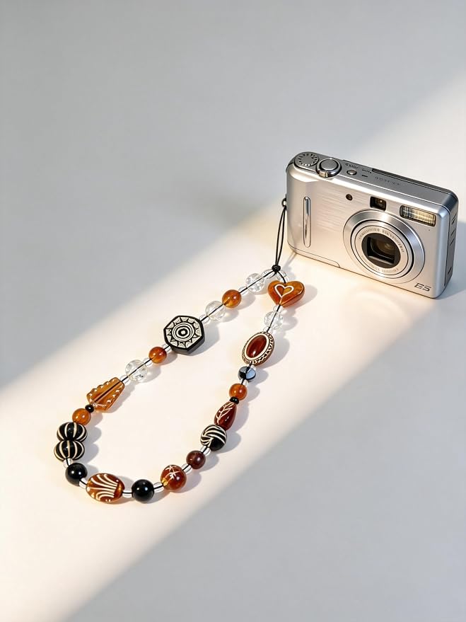 2 Pcs Phone Charm Strap Hand Wrist Strap Camera Lanyard Pearl Beaded Cute Chain