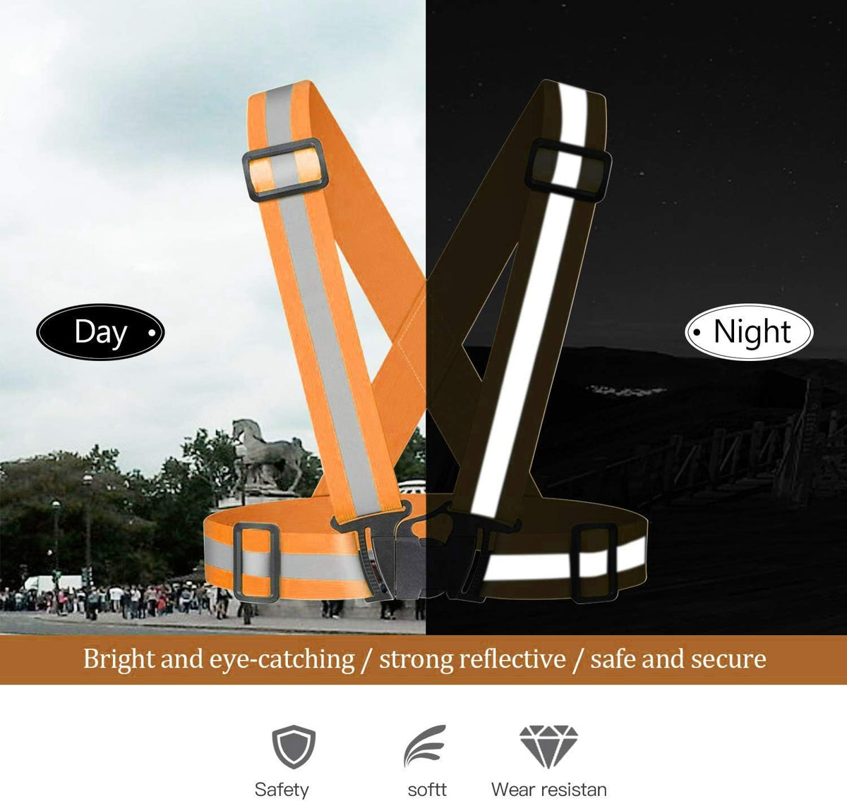 Skiennix Reflective Running Vest - Adjustable High Visibility Safety Gear | 3-Pack Set