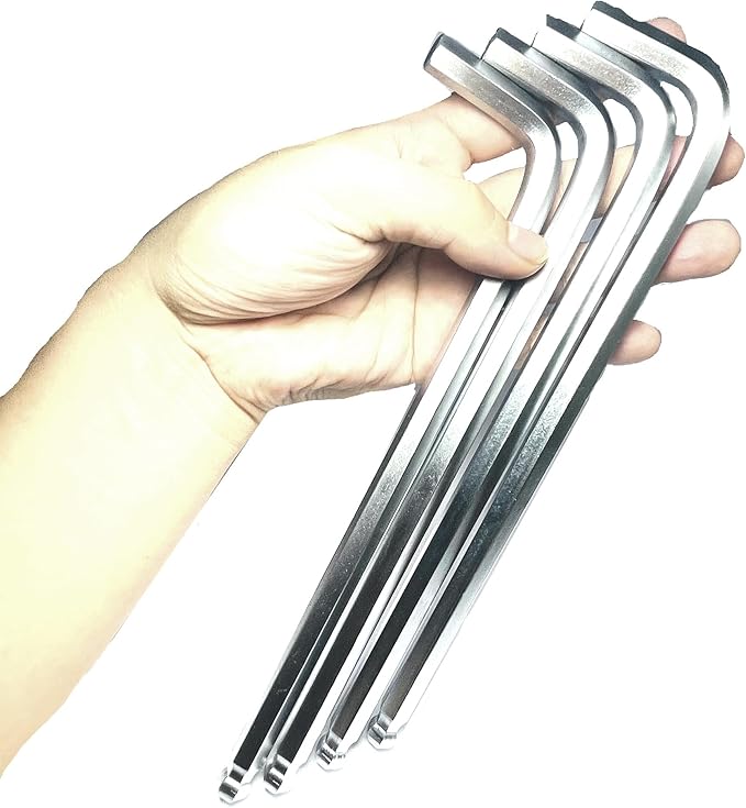 2pcs 3/8 Ball End Allen Wrench sets,3/8" Hex Key Wrench set,allen key Door Key L Shaped hex wrench set with Long Arm.