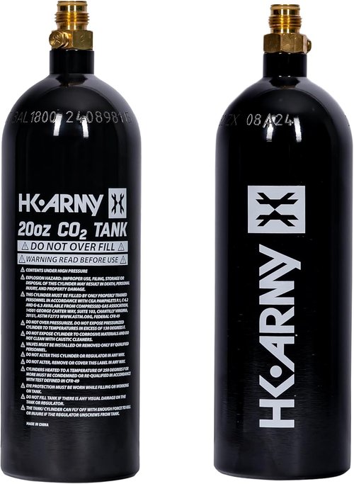 HK Army 20oz Aluminum CO2 Tank - High-Pressure Air System for Paintball & Airsoft Gear