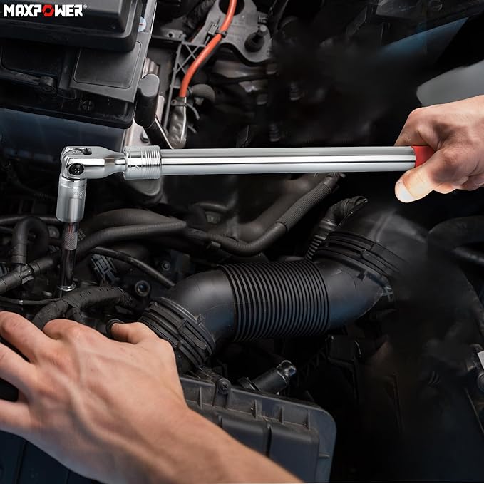 MAXPOWER Breaker Bar, 1/2-Inch Drive Extendable Breaker Bar Flex Handle Length Adjustment 15.9 inches to 21-1/2 inches