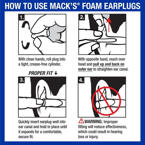 Mack's Maximum Protection Soft Foam Shooting Ear Plugs, 40 Pair – 33 dB Highest NRR – Comfortable Earplugs for Hunting, Tactical, Target, Skeet and Trap Shooting | Made in USA