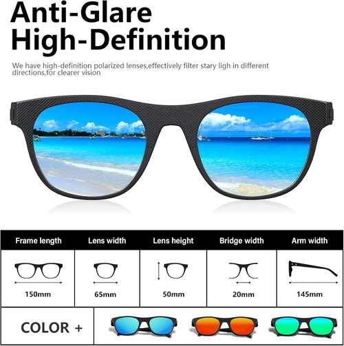 IKTOD Polarized Sunglasses - UV Protection for Men & Women | Ideal for Fishing, Running, Cycling, Driving