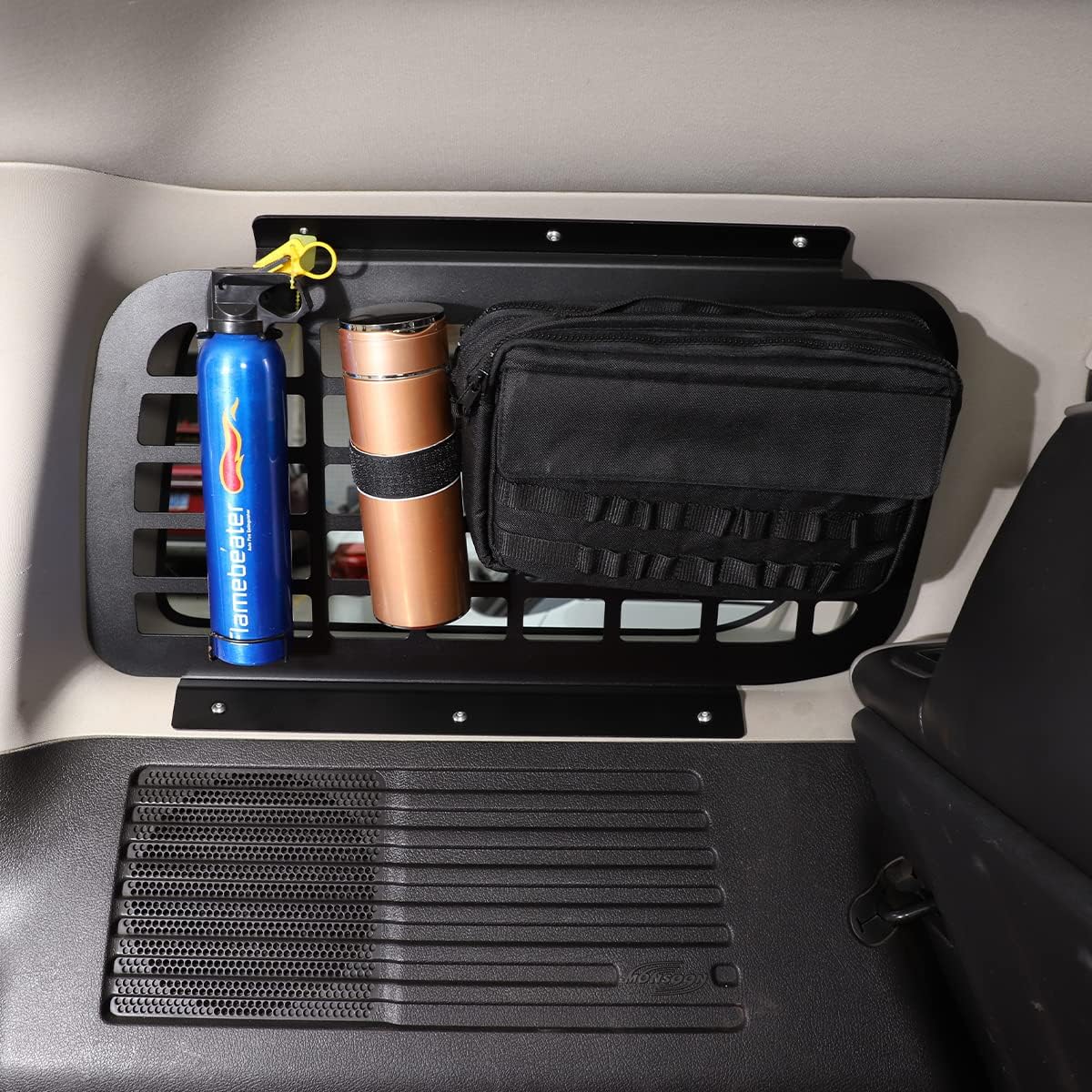 Rear Window Molle Panel for Hummer H3 2005-2009 Modular Storage Panel System Rear Window Storage Panel Kit Rear Trunk Side Window Shelf Debris Rack Trunk Storage Panel Interior Luggage Storage Carrie