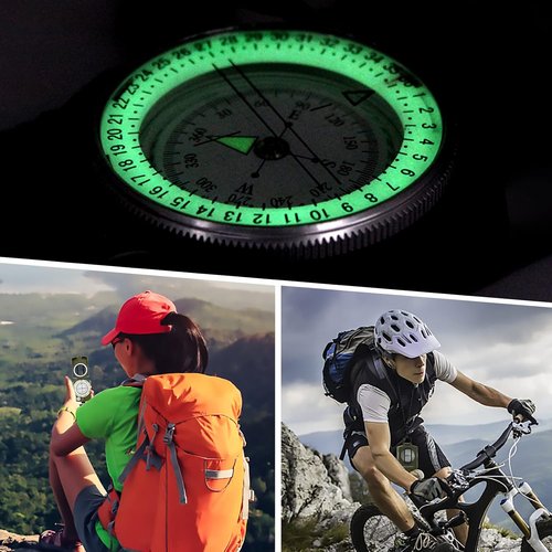 INMAKER Compass - Luminous Hiking Compass with Survival Whistle | Perfect Gift for Kids & Outdoor Adventures