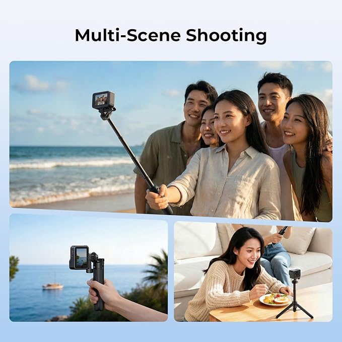 SmallRig 2-in-1 Selfie Stick Tripod, 7.1-20.5in Extendable, Support Horizontal
