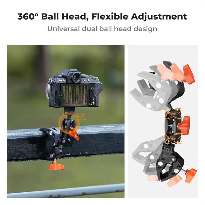 K&F CONCEPT Double Super Clamp Camera Mount