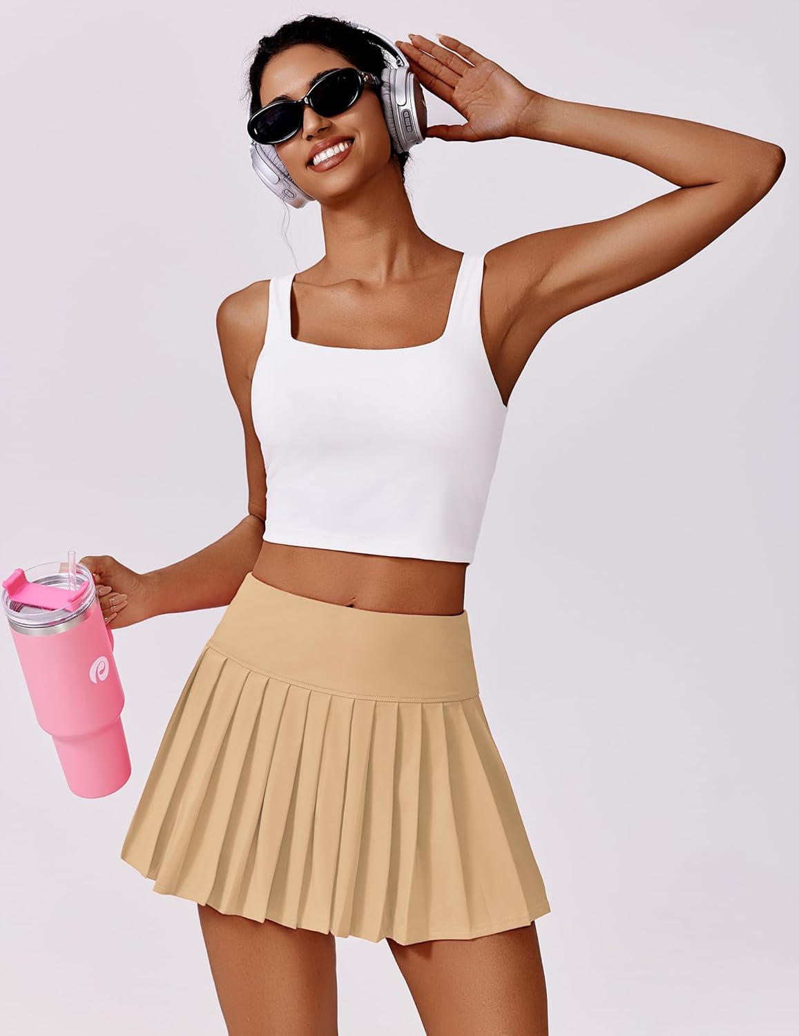 PINSPARK Pleated Tennis Skirts for Women - High Waist Lightweight Mini Athletic Skorts | Ideal for Golf & Pickleball