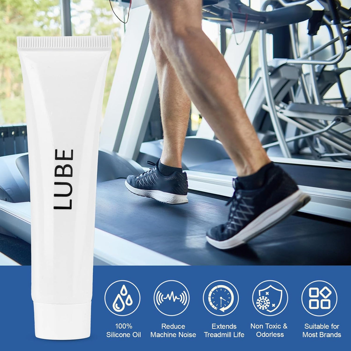 Spirit Fitness Treadmill Lubricant - Silicone Oil Maintenance with Cleaning Cloth & Brush | 2 Pack