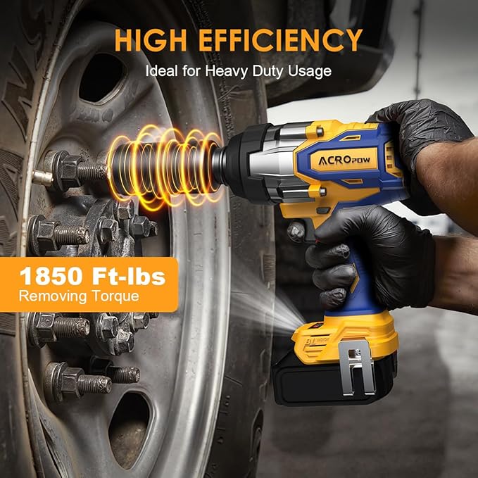 Cordless Impact Wrench Compatible with DEWALT 20V MAX Battery， 3/4” 1850FT-LBS Brushless High Torque Impact Driver, Auto-Stop Reverse, Variable Speed Heavy Duty Impact Gun(Bare Tool)
