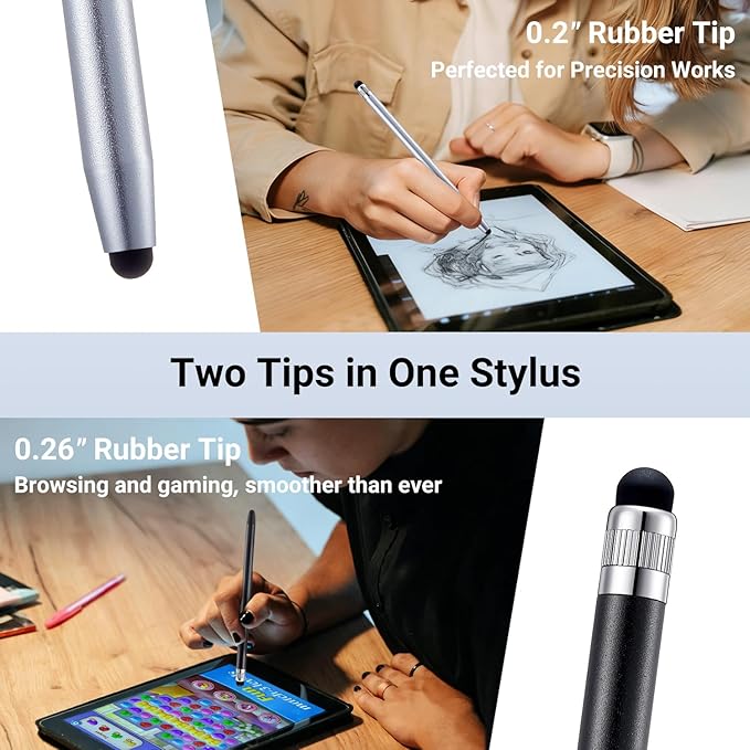 LINFANC 12Pcs Stylus Pen for Touchscreen, 2-in-1 High Precision & Sensitivity