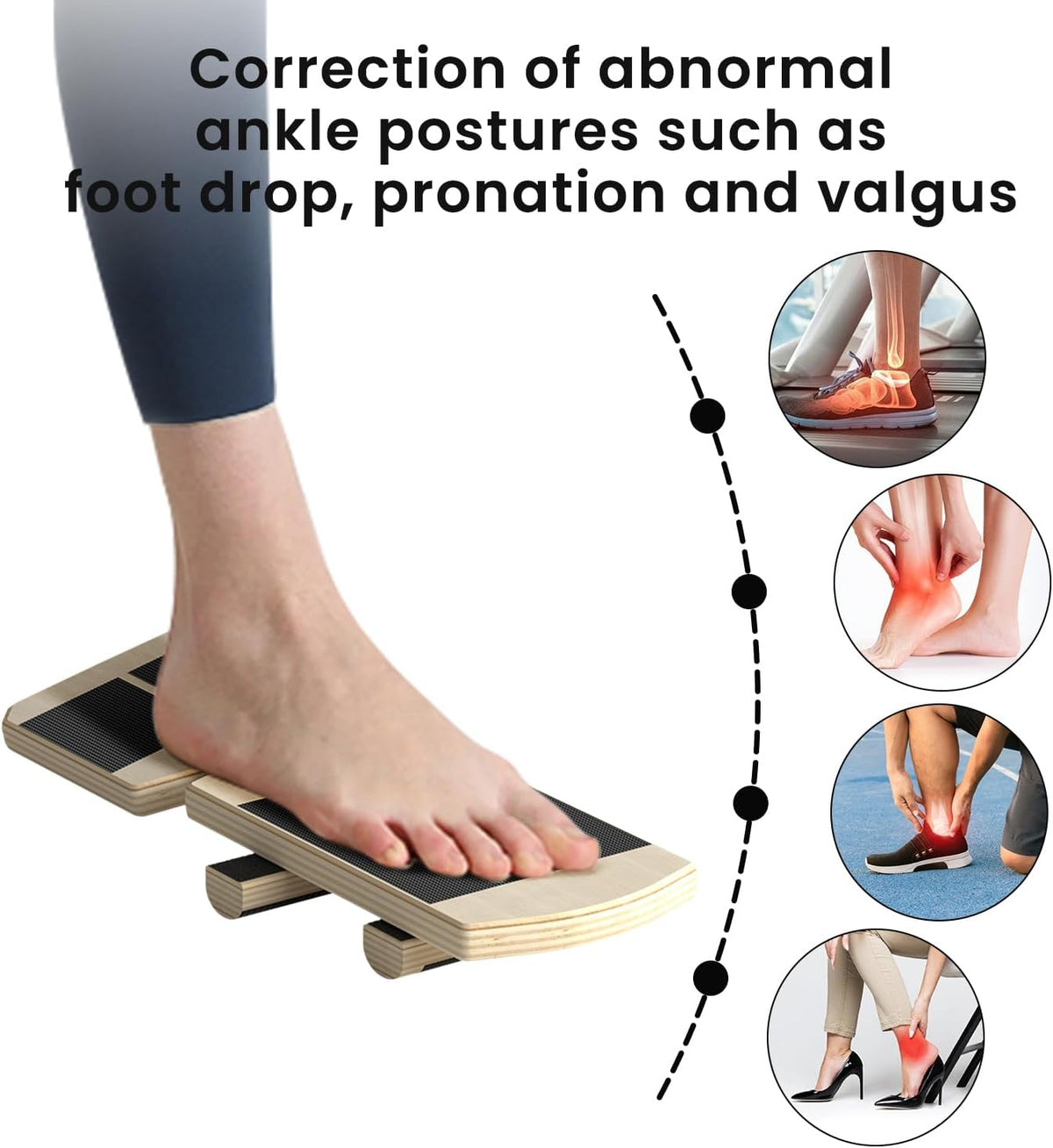 Skiennix Ankle Balance Board - Foot Strengthener for Sprained Ankle Recovery & Stability Exercises | Posture Corrector & Foot Stretcher for Plantar Fasciitis Relief