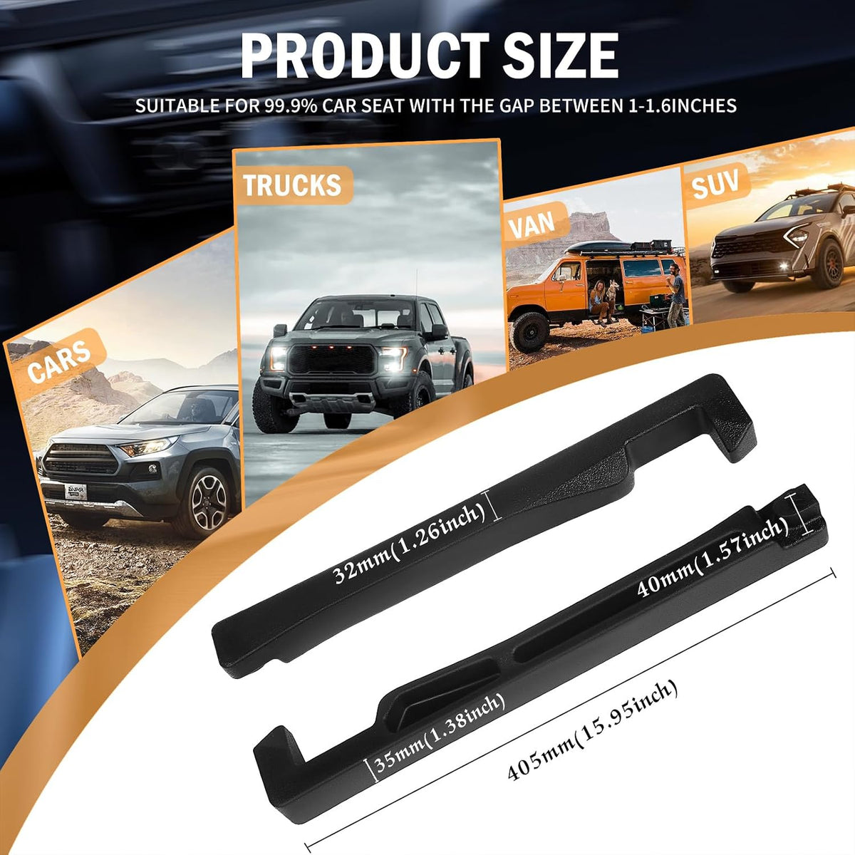 Car Seat Gap Filler 2 PCS for Jeep Wrangler 2006-2026
