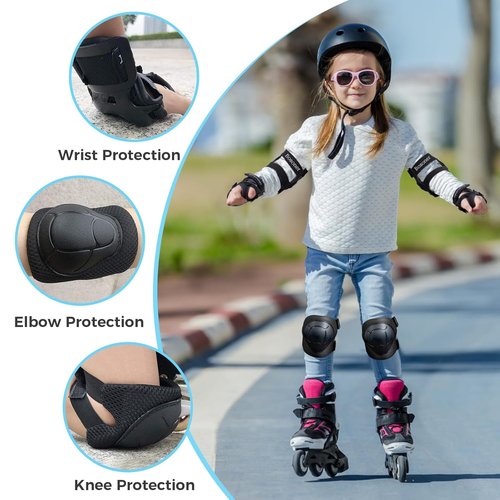 BOSONER Kids Protective Gear Set - Knee Pads, Elbow Pads & Wrist Guards for Ages 3-15 | Ideal for Skating, Cycling & BMX