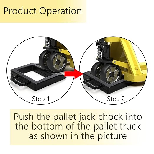 Yesland 2 Pack Rubber Pallet Jack Chock, 14.2 x 11.5 x 2 Inch Heavy Duty Pallet Truck Stopper Black Wheel Stop Chock for Truck Pallet Jack