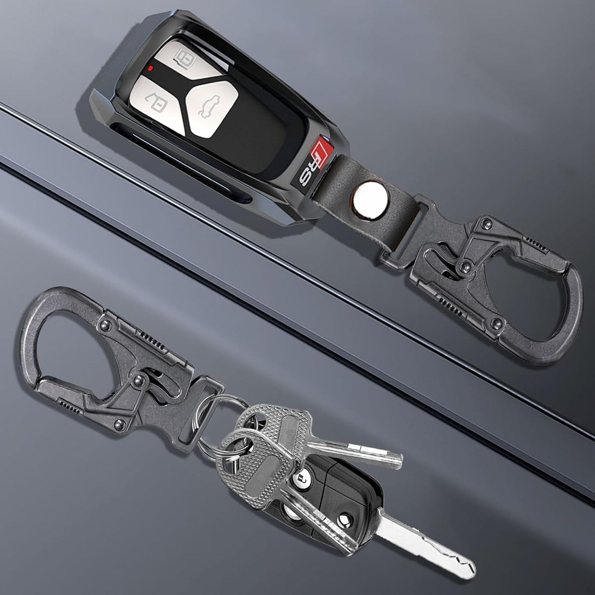 Ahiller Carabiner Clip, Dual Lock Keychain for Daily Use