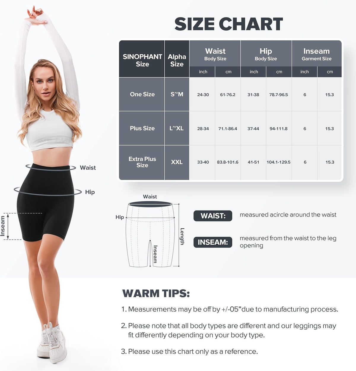SINOPHANT High Waisted Biker Shorts - 6” Buttery Soft Tummy Control for Gym & Yoga