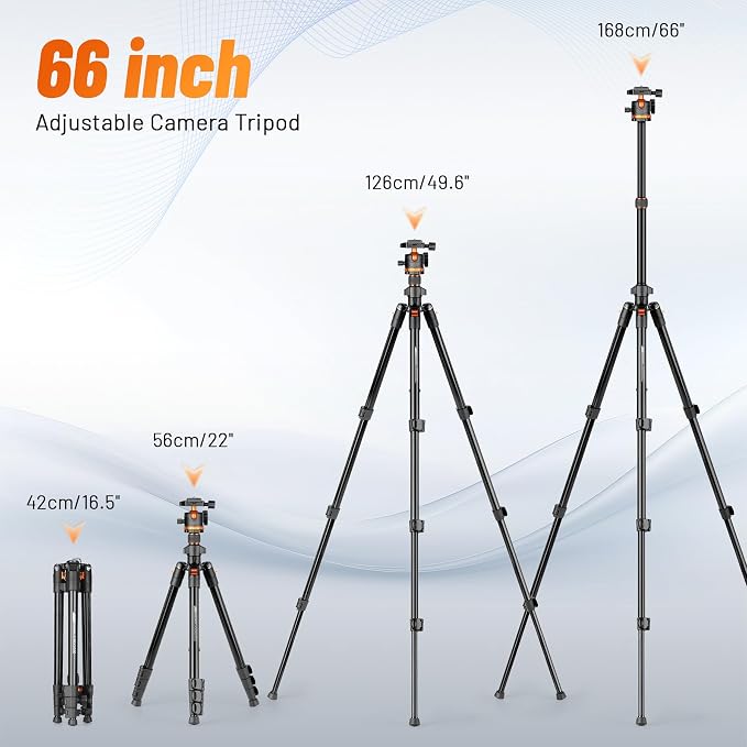 JOILCAN 66" Camera Tripod, Travel Tripod