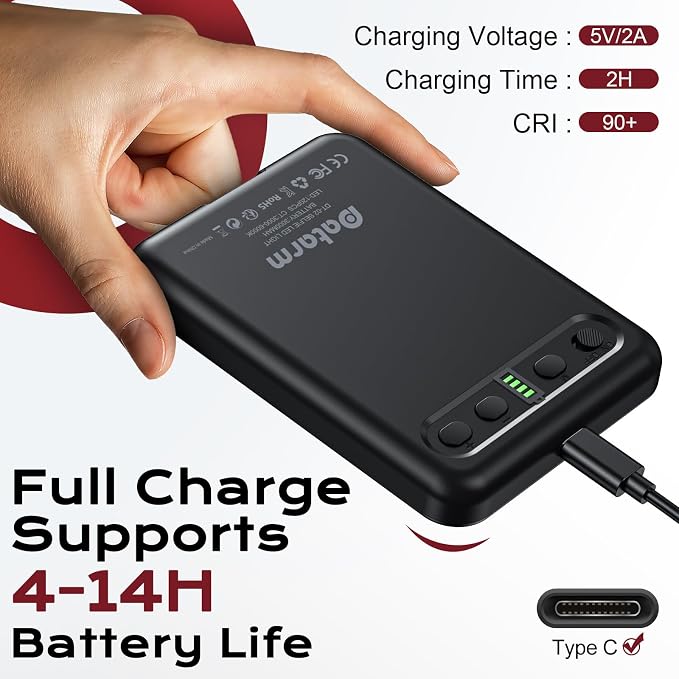 Rechargeable Soft Selfie Light for Phone, 4-14H Battery Portable LED Light for