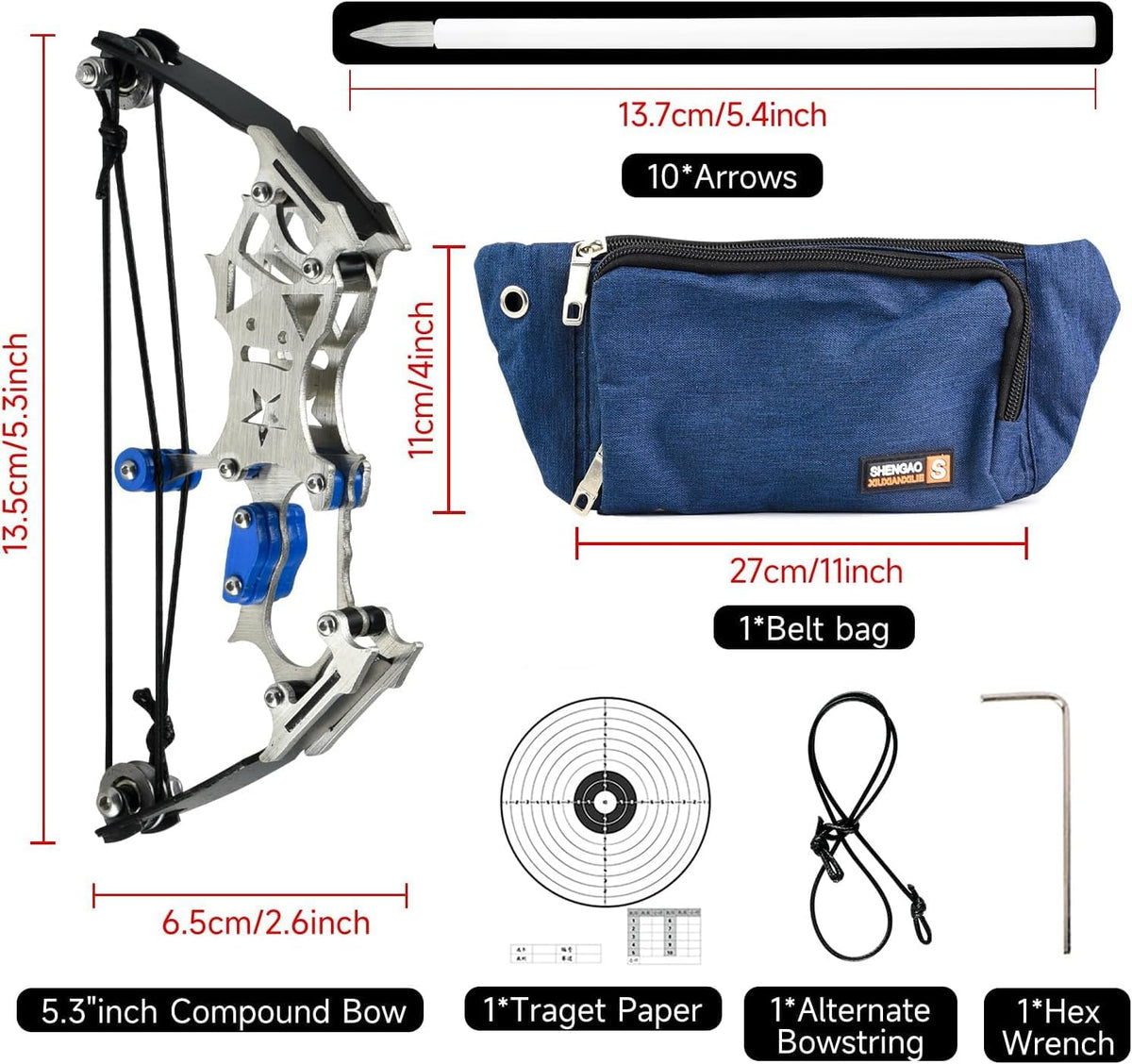 Skiennix Mini Compound Bow and Arrow Set - Perfect for Ages 14+ | Ideal for Target Shooting & Archery Games