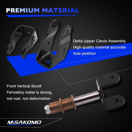 Misakomo Golf Cart Front & Rear End Repair Kit with King Pin, Bushings and Clevis, for 1993+ Club Car DS Gas & Electric, Deluxe Rebuild Kit Replaces 1016384 1016386 1016389 1016346 1015583