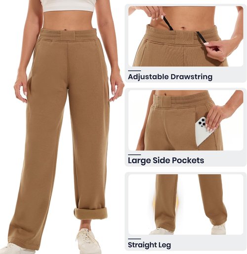 HOdo Women's Tall Sweatpants - Fleece Joggers with Pockets | 32"/34" Inseam, Wide Leg Design