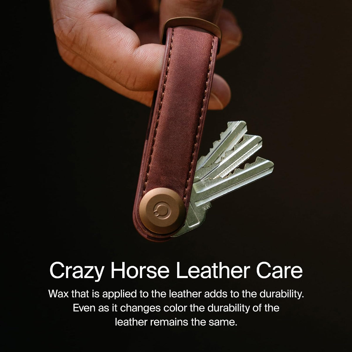 orbitkey Crazy Horse Leather Key Organizer | Quiet Profile | Holds up to 7 Keys