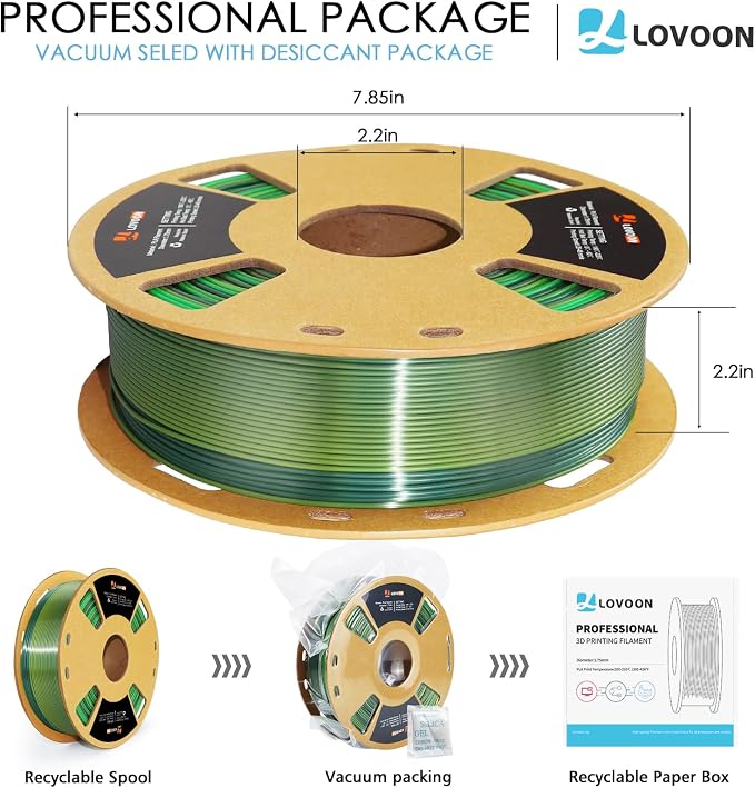 LOVOON pla Filament 1.75mm 3D Printer Filament 1kg, 3D Printing Filament