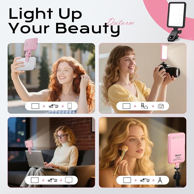 Rechargeable Soft Selfie Light for Phone, 4-14H Battery Portable LED Light for