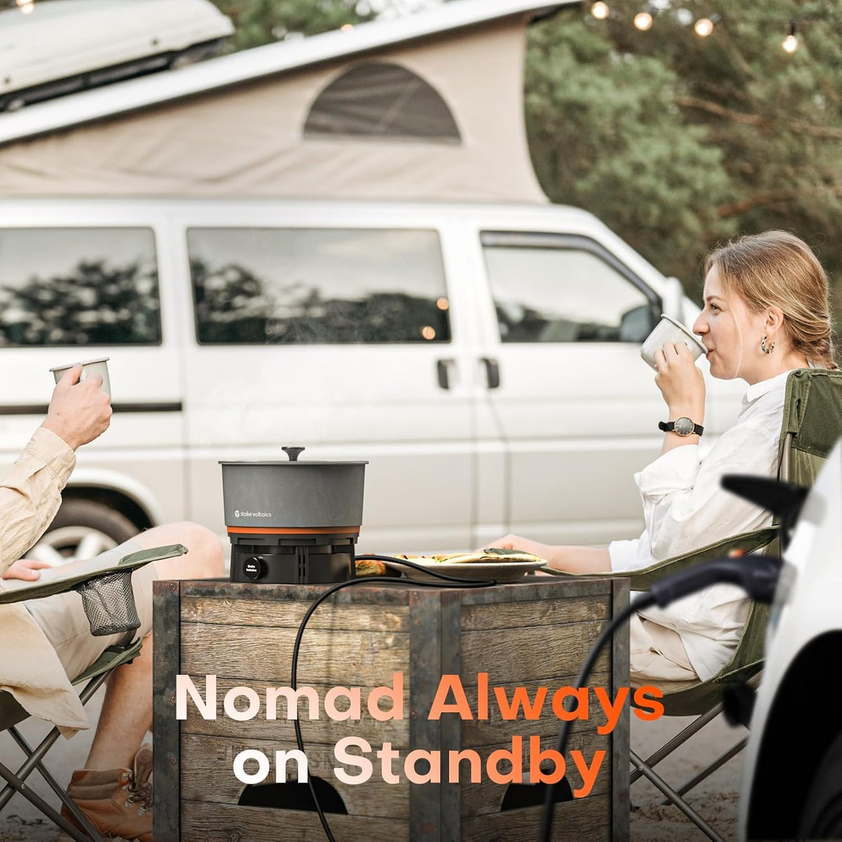 Stoke Voltaics Camping cookware set, Included Electric French Press Coffee Maker & Nomad Cooking System, Multi-Functional Cooking Gear for Travel, Electric Vehicles, Car Camping, Overland, Vanlife