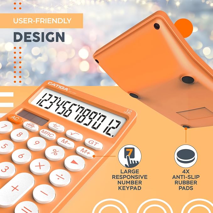 CATIGA 12 Digit Desktop Calculator Basic Desk Calculator