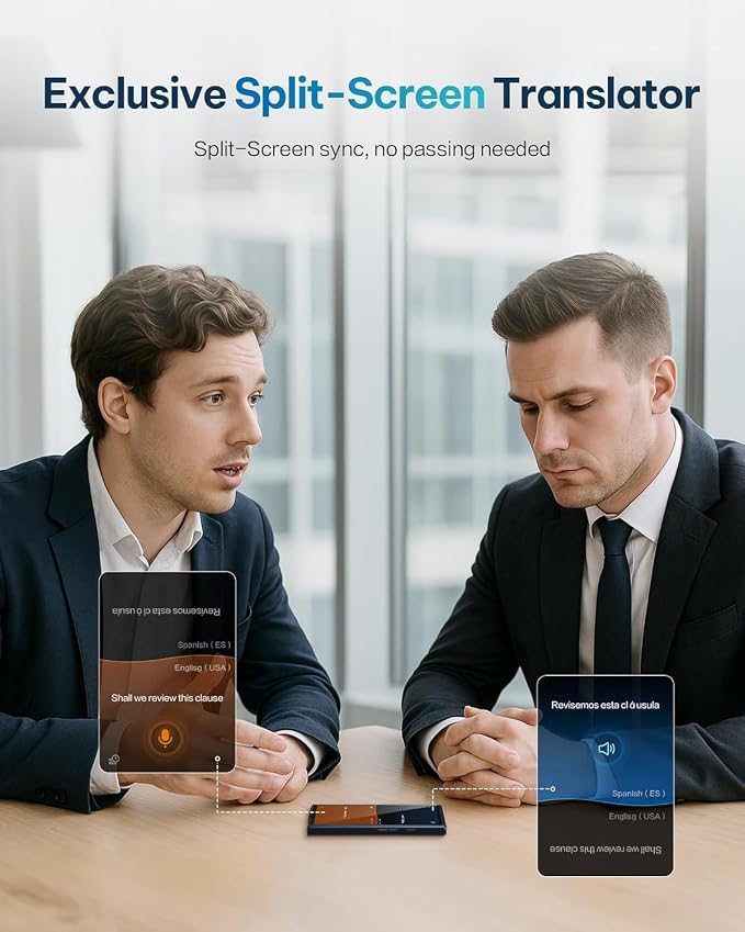 iFLYTEK AI Language Translator Device — 60 Languages, Real-Time Split-Screen &