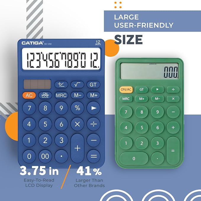 CATIGA 12 Digit Desktop Calculator Basic Desk Calculator