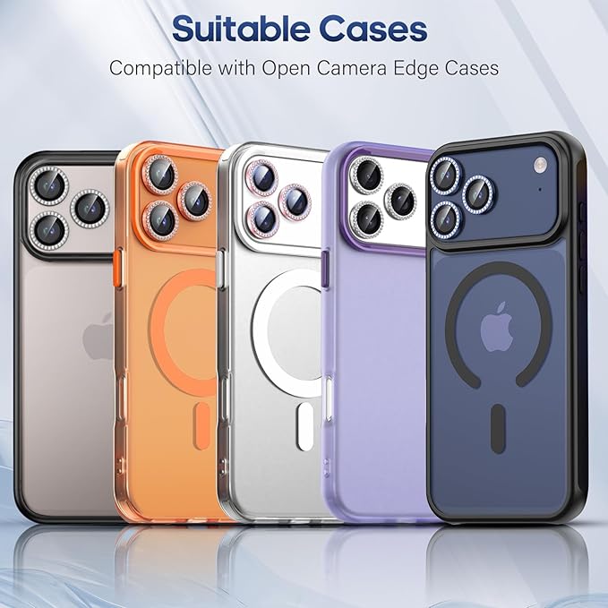 for iPhone 17 Pro / 17 Pro Max Camera Lens Protector Bling, Individual Diamond