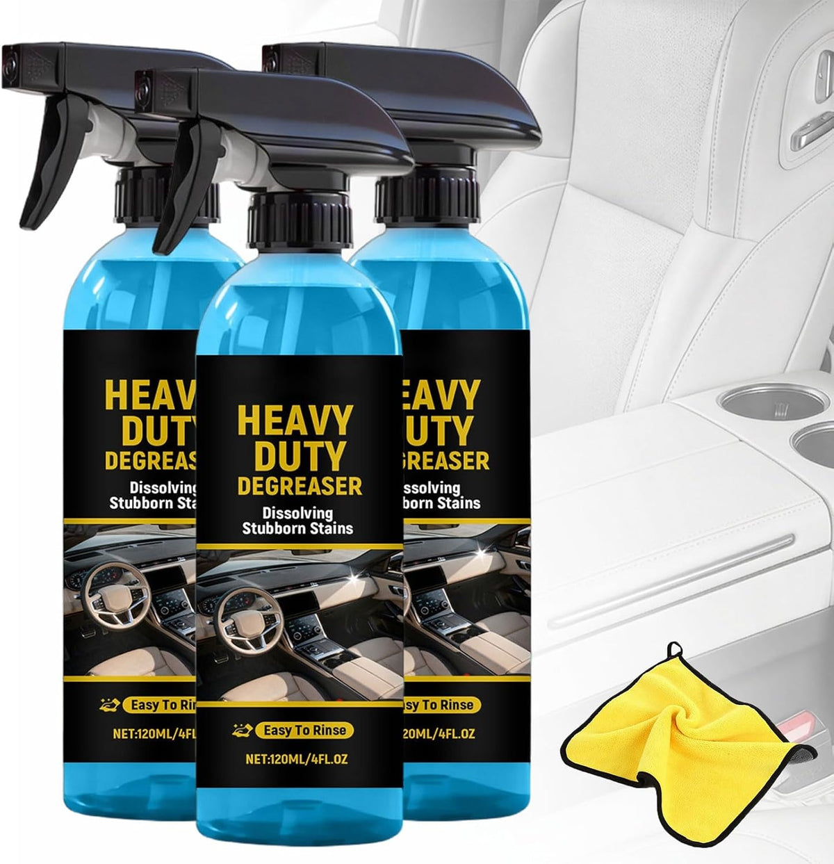 Multi-Surface Car Interior Stain Remover, All-Purpose Car Interior Cleaner Spray for Fabric Leather and Plastic Interiors Detailer for Seats Dashboard Console and Upholstery (1Pc)