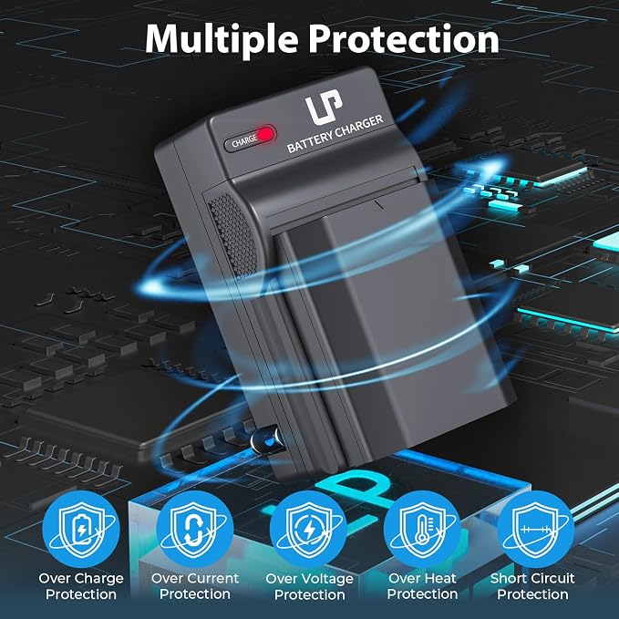 LP NP-FZ100 Battery and Charger, 2600mAh 2-Pack Replacement Battery
